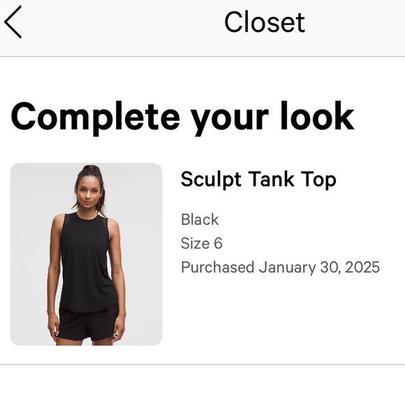 lululemon athletica Sculpt Tank Top black size 6 - Picture 6 of 6